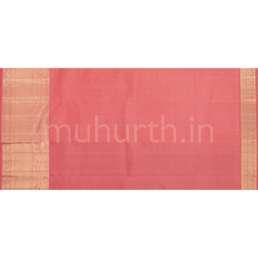 Magenta Pure Kanjivaram Silk Saree with Peach