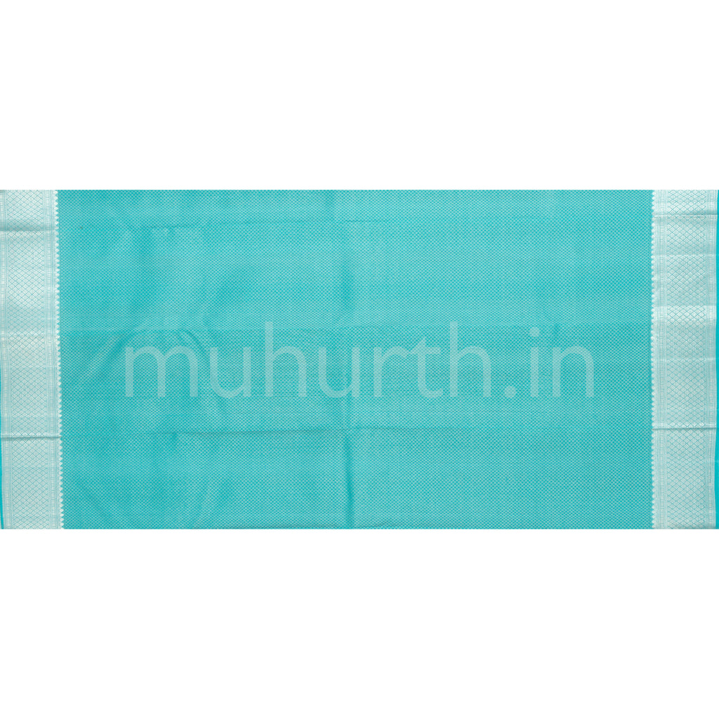 Sea Green Pure Kanjivaram Silk Saree with Ananda