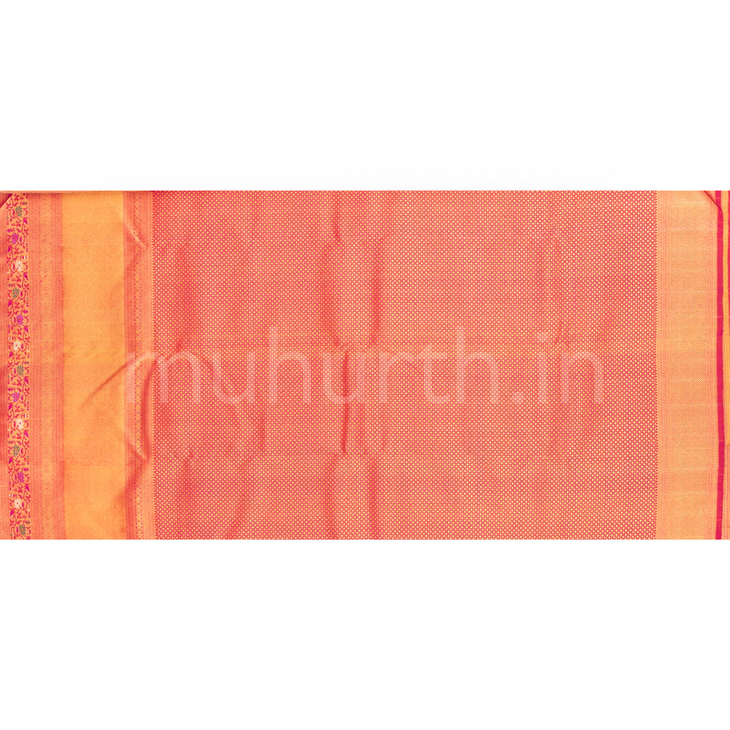 Deep Green Meenakari Luxury Kanjivaram Silk Saree with Red & Rose