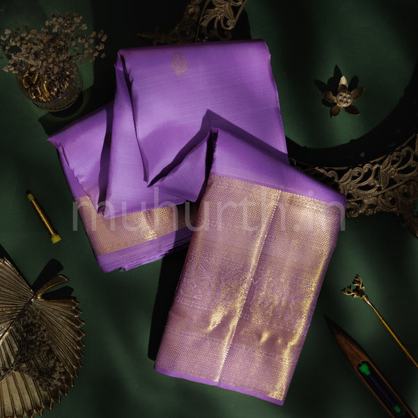 Lavender Pure Kanjivaram Silk Saree