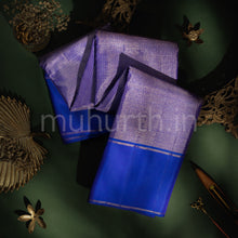 Load image into Gallery viewer, Blue Pure Kanjivaram Silk Saree