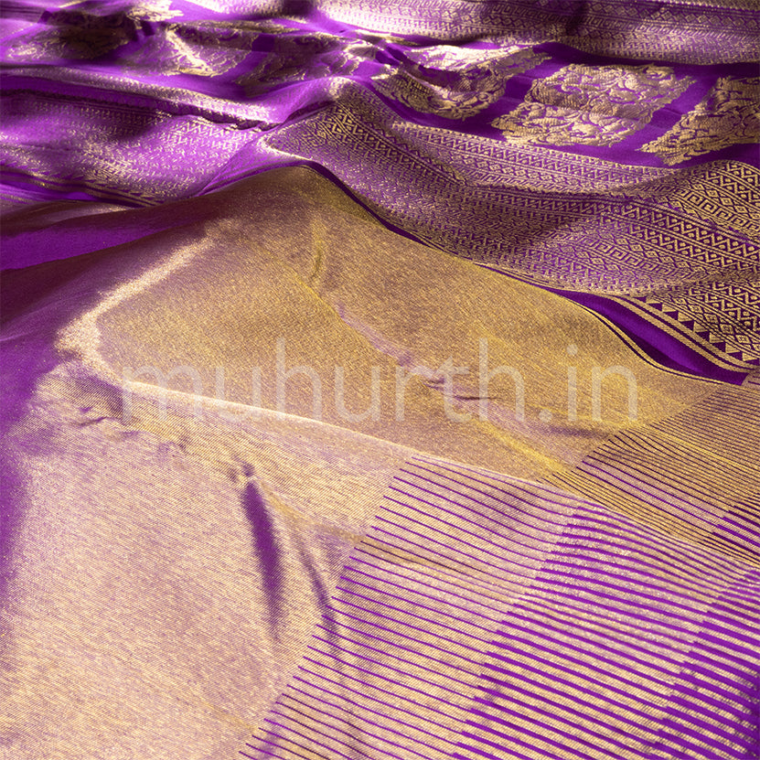 Meenakshi Violet Kanjivaram Silk Saree