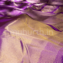 Load image into Gallery viewer, Meenakshi Violet Kanjivaram Silk Saree