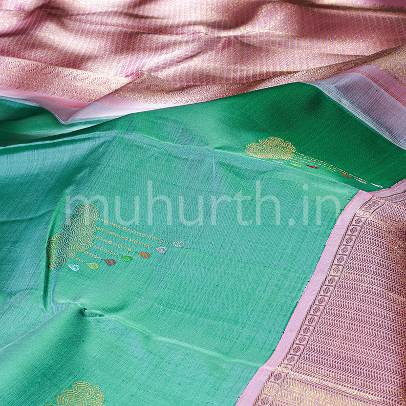 Kanjivaram Rexona Silk Saree with Bright Pink