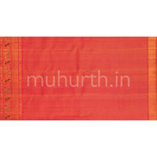 Load image into Gallery viewer, Off-White Kanjivaram Silk Saree with Red Shot Rose