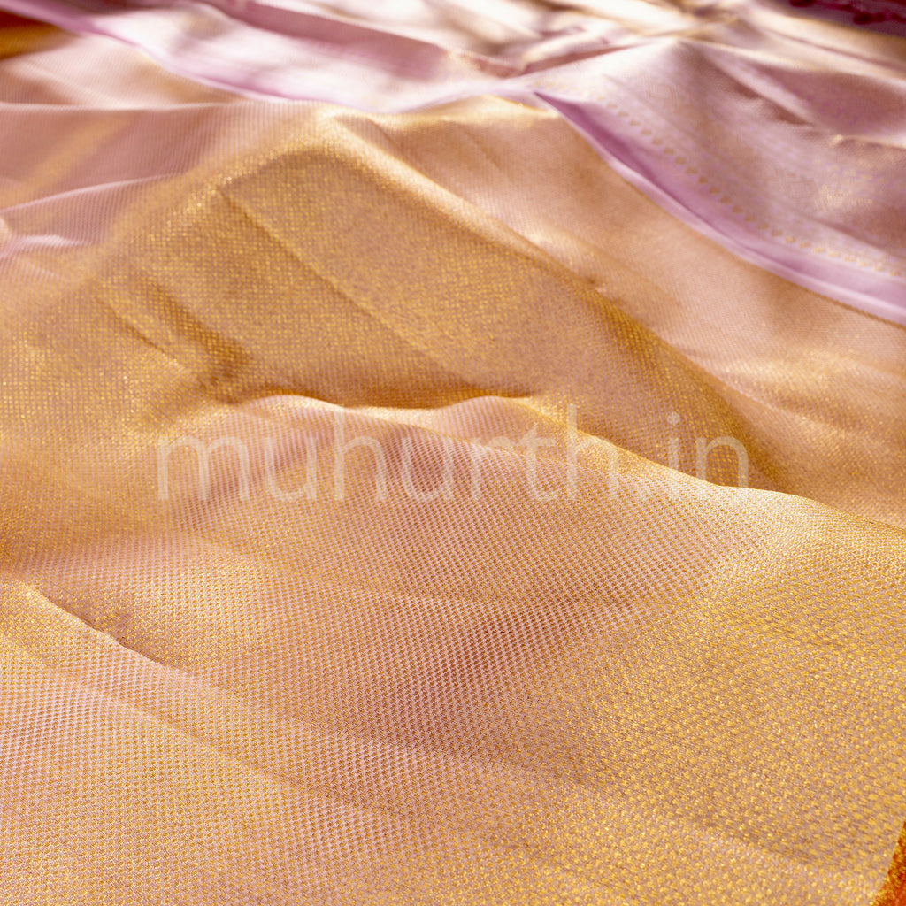 Peach Kanjivaram Silk Saree