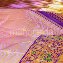 Load image into Gallery viewer, Kanjivaram Light Pink Silk Saree with Magenta