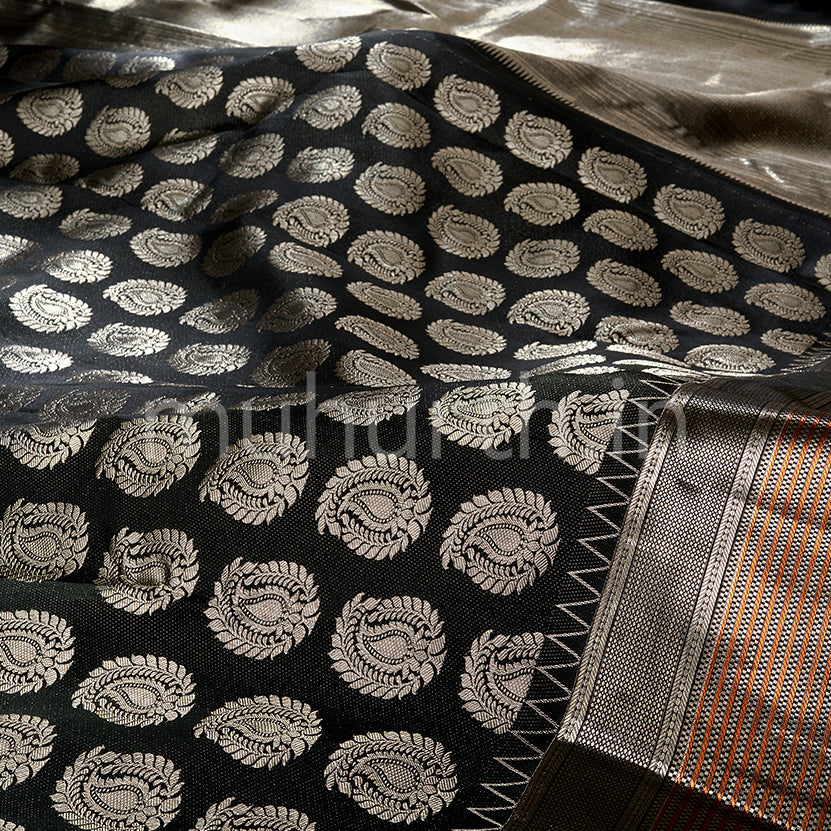 Kanjivaram Black Silk Saree