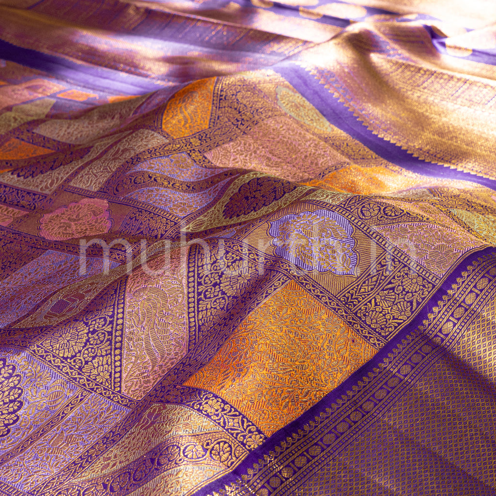 Kanjivaram Magenta Silk Saree