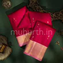 Load image into Gallery viewer, Kanjivaram Rose Silk Saree with Pink