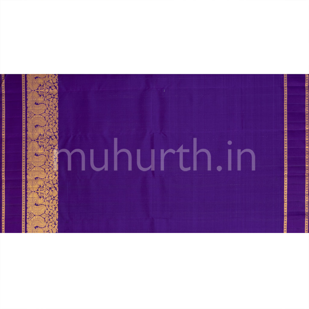 Elaichi Kanjivaram Silk Saree with Magenta