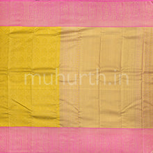 Load image into Gallery viewer, Golden Tissue Kanjivaram Silk Saree with Pink