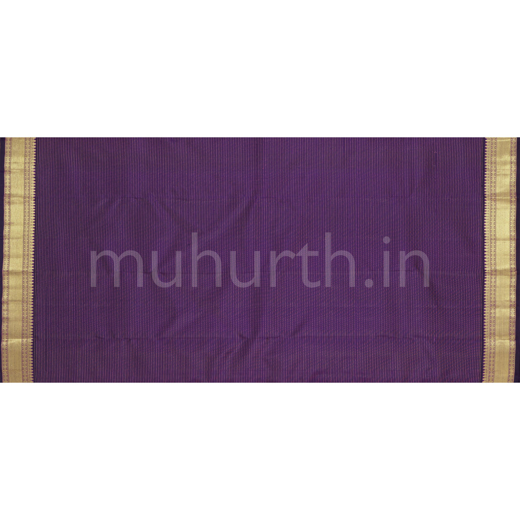 Dark Magenta Vaira-Oosi Pure Zari Kanjivaram Silk Saree