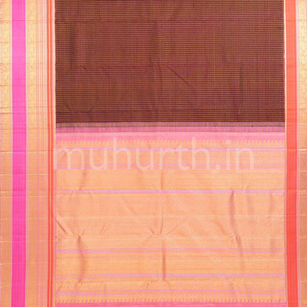 Arakku Kanjivaram Silk Saree with Pink