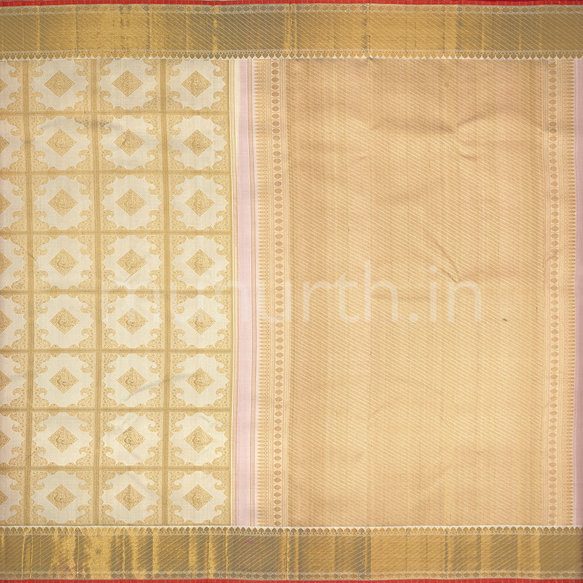 Kanjivaram Off-White Silk Saree