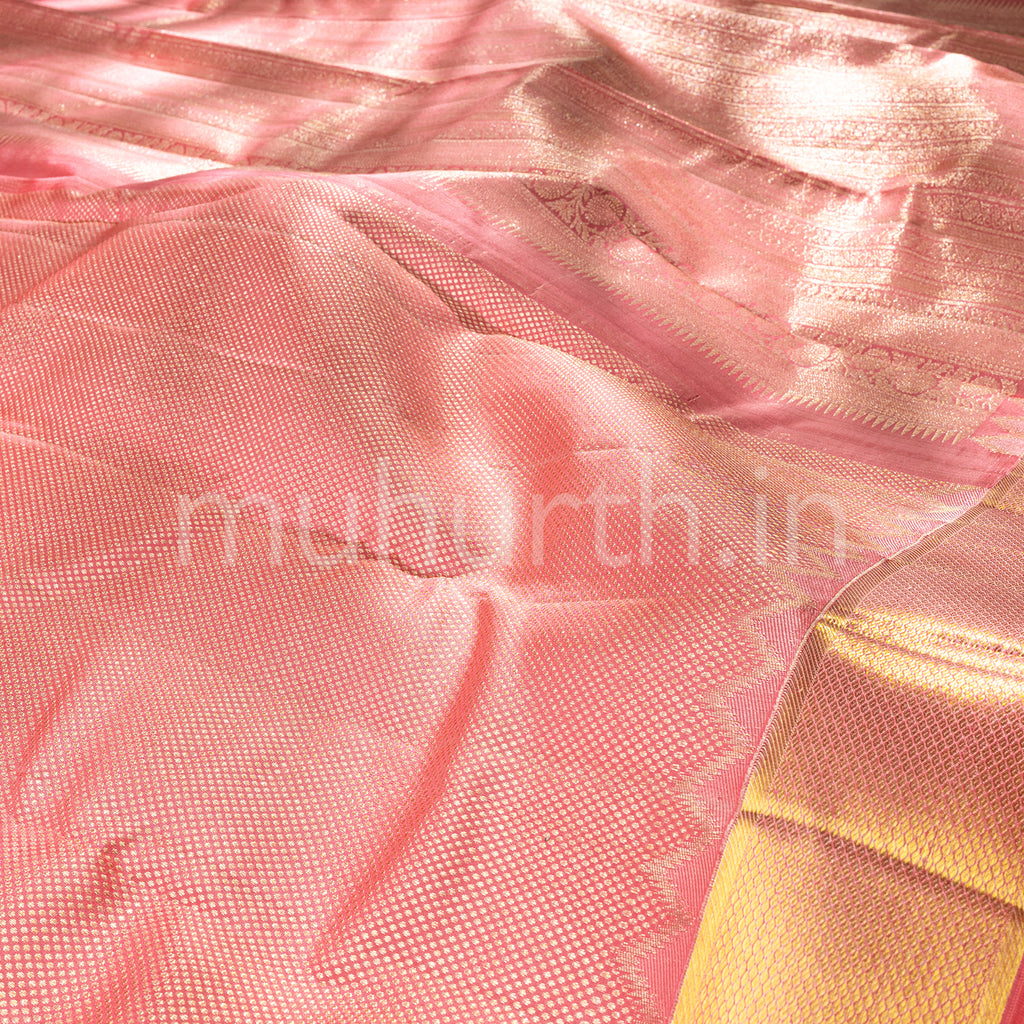 Peach Kanjivaram Silk Saree