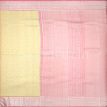 Load image into Gallery viewer, Kanjivaram Pearl White Silk Saree with Peach