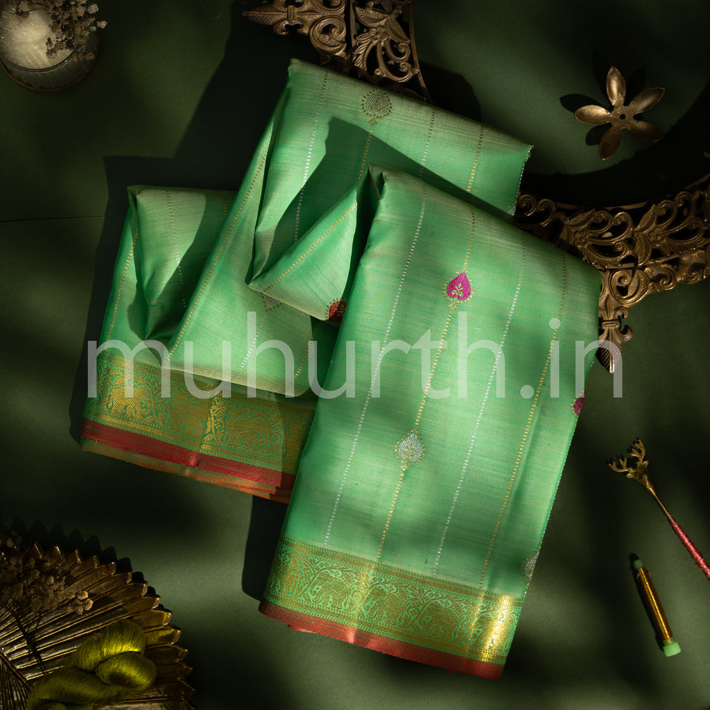 Light Tiratchai Kanjivaram Silk Saree