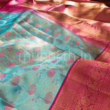 Load image into Gallery viewer, Ananda Kanjivaram Silk Saree with Rose