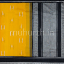 Load image into Gallery viewer, Kanjivaram Golden Mustard Silk Saree with Black