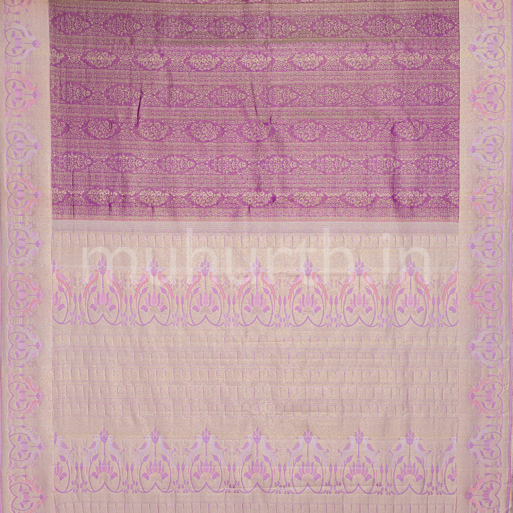Kanjivaram Magenta Silk Saree with Lavender