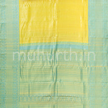 Load image into Gallery viewer, Golden Yellow Kanjivaram Silk Saree with Sea Green