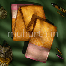 Load image into Gallery viewer, Mambazham Yellow Kanjivaram Silk Saree with Pink