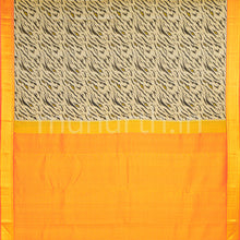 Load image into Gallery viewer, Kanjivaram Black Illustrated Silk Saree with Orange