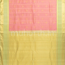 Load image into Gallery viewer, Peach Tissue Vaira Oosi Kanjivaram Silk Saree with Light Elaichi