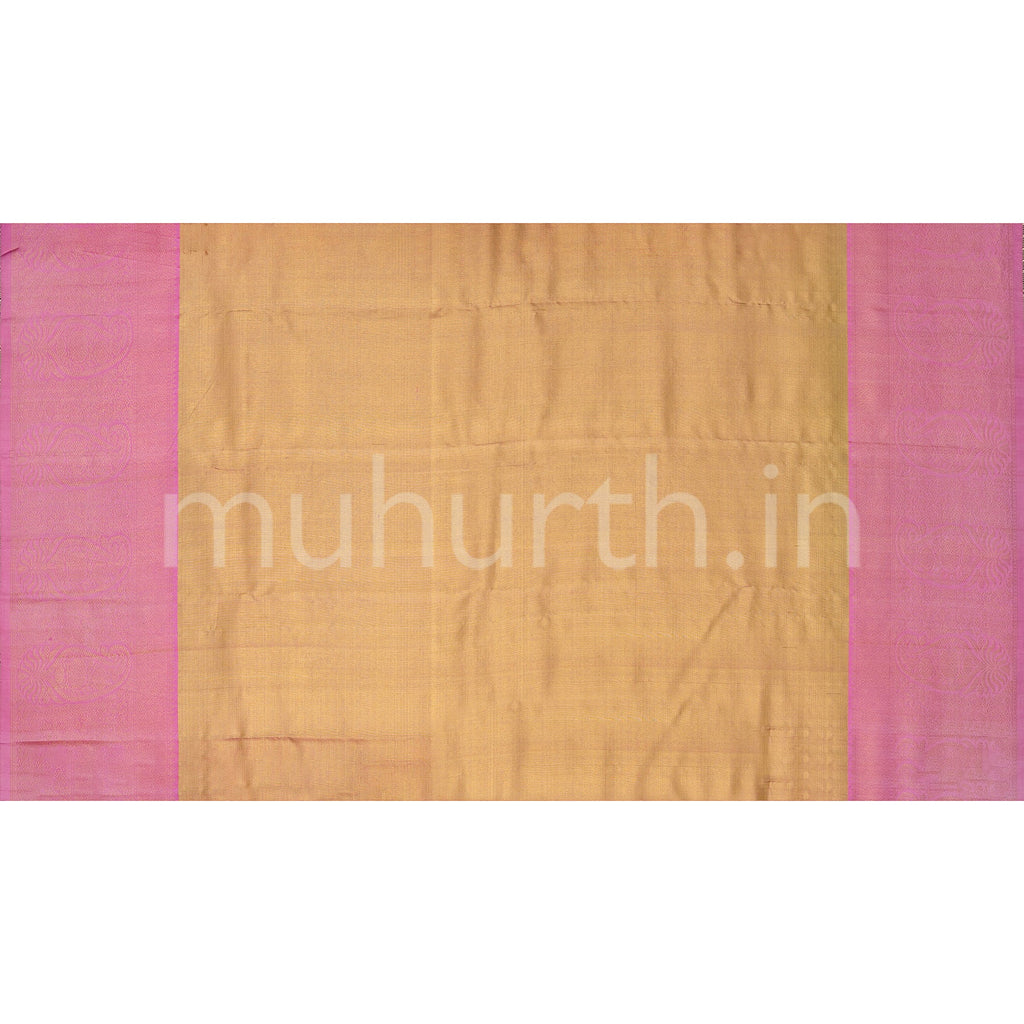 Golden Tissue Kanjivaram Silk Saree with Pink