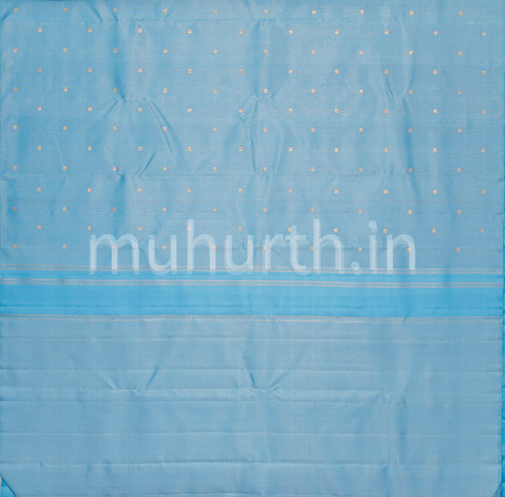 Light Blue Tissue Vaira-Oosi Pure Zari Kanjivaram Silk Saree