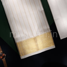 Load image into Gallery viewer, Premium Off-White Pure Silk Dhoti with Angavastram