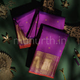 Magenta Kanjivaram Silk Saree with Rose
