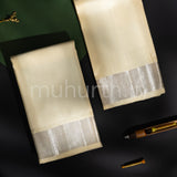 Premium Off-White Pure Silk Dhoti with Angavastram