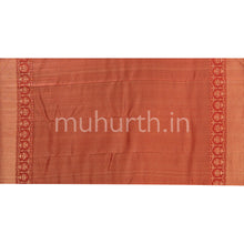 Load image into Gallery viewer, Apricot Pink Kanjivaram Silk Saree with Brown