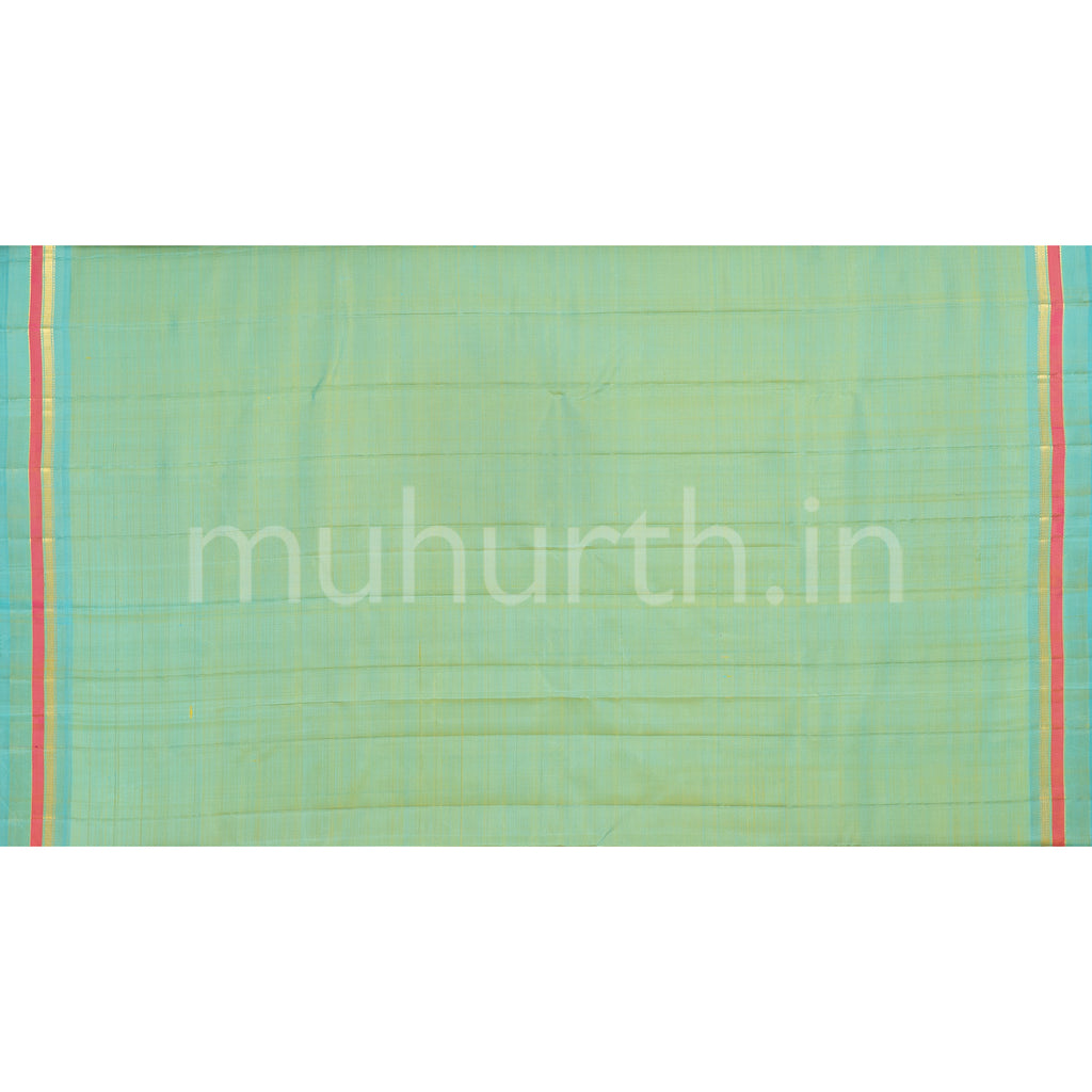 Sampanga Kanjivaram Silk Saree with Sea Green