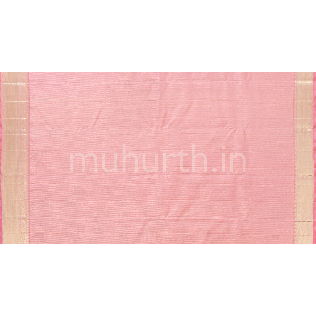 Mambazham Yellow Kanjivaram Silk Saree with Pink