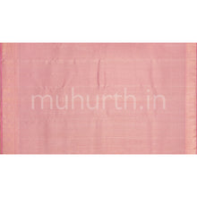 Load image into Gallery viewer, Kanjivaram Sea Green Silk Saree with Peach Pink