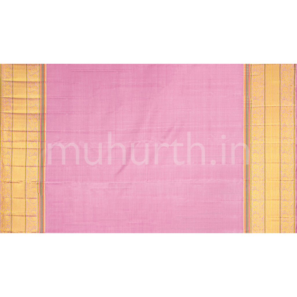 Magenta Kanjivaram Silk Saree with Lavender