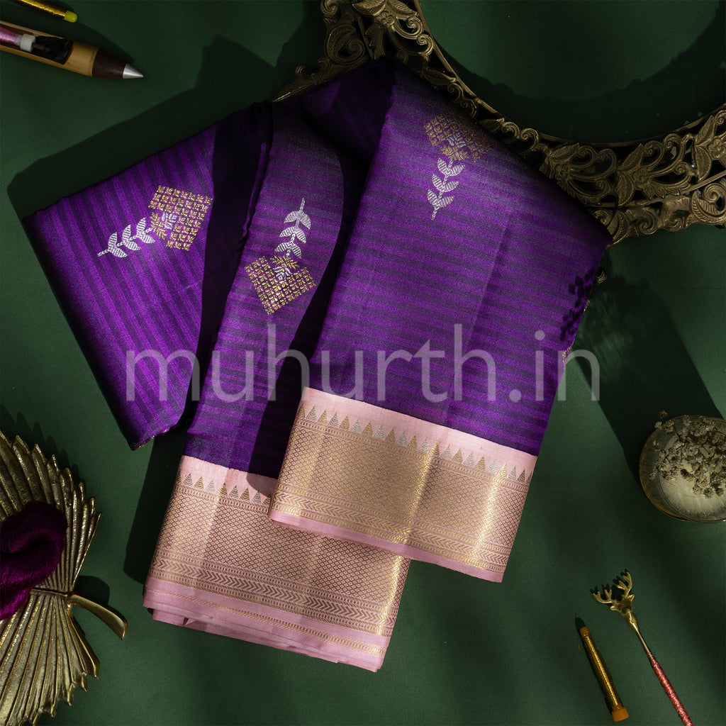 Meenakshi Kanjivaram Silk Saree with Pink