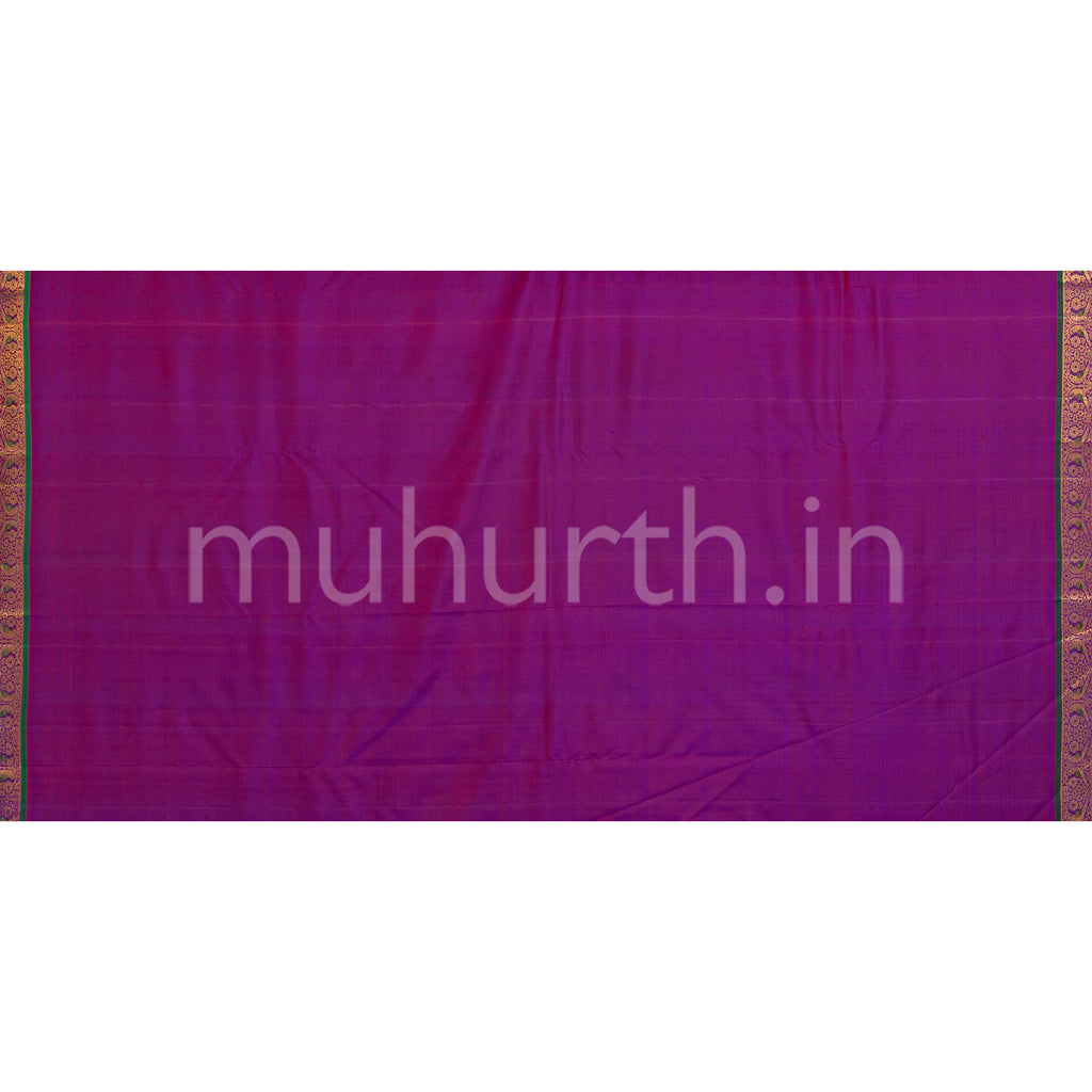 Violet Kanjivaram Silk Saree with Green