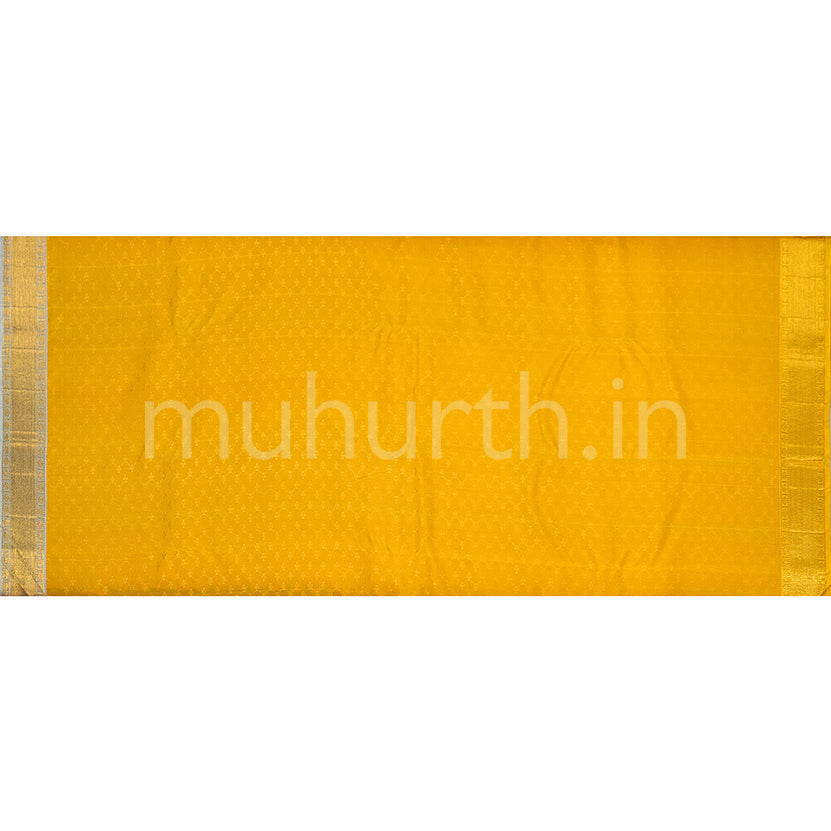 Kanjivaram Black Silk Saree with Mustard & Off-White