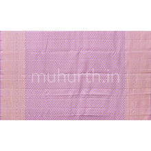 Load image into Gallery viewer, Tussar White Kanjivaram Silk Saree with Lavender