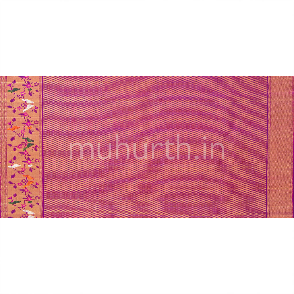 Pastel Pink Kanjivaram Silk Saree with Magenta