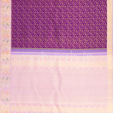 Load image into Gallery viewer, Dark Magenta Kanjivaram Silk Saree with Lavender