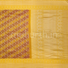 Load image into Gallery viewer, Kanjivaram Rust Orange and Mustard Silk Saree with Golden Mustard