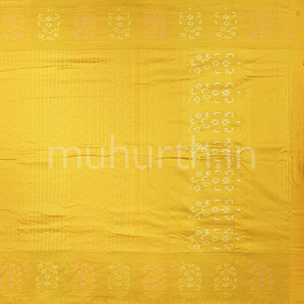 Kanjivaram Golden Mustard Silk Saree
