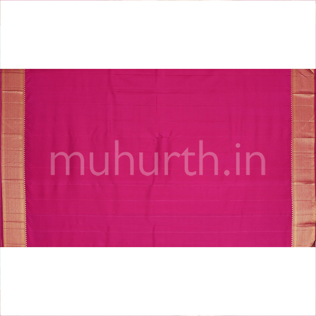 Fresh Blue Kanjivaram Silk Saree with Magenta