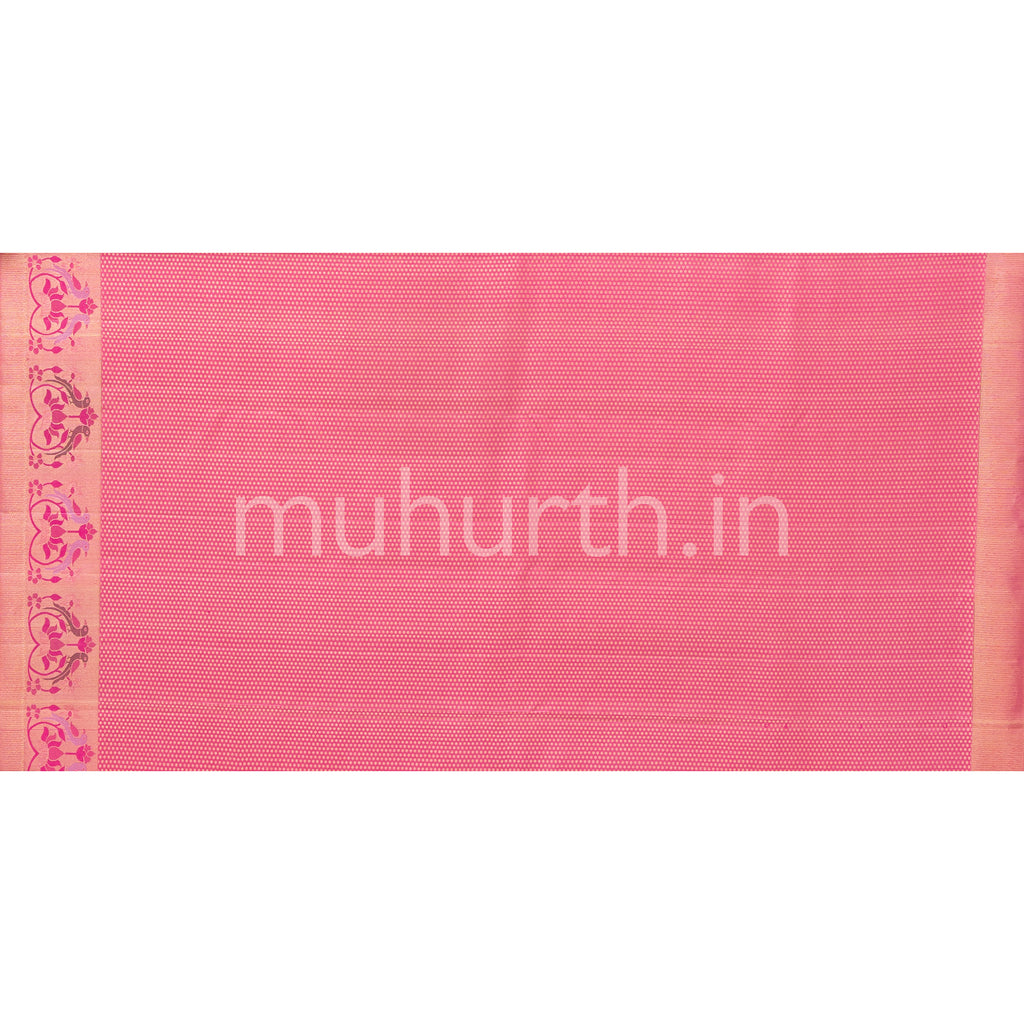 Sea Green Kanjivaram Silk Saree with Pink