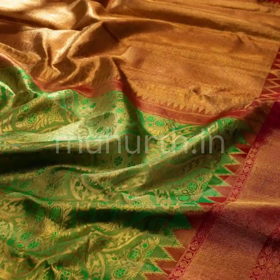 Kanjivaram Tiratchai Tissue Silk Saree with Red